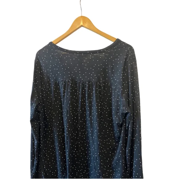 H&M Black & White Polka Dot V Neck Long Sleeve Lightweight Top L - Picture 4 of 8